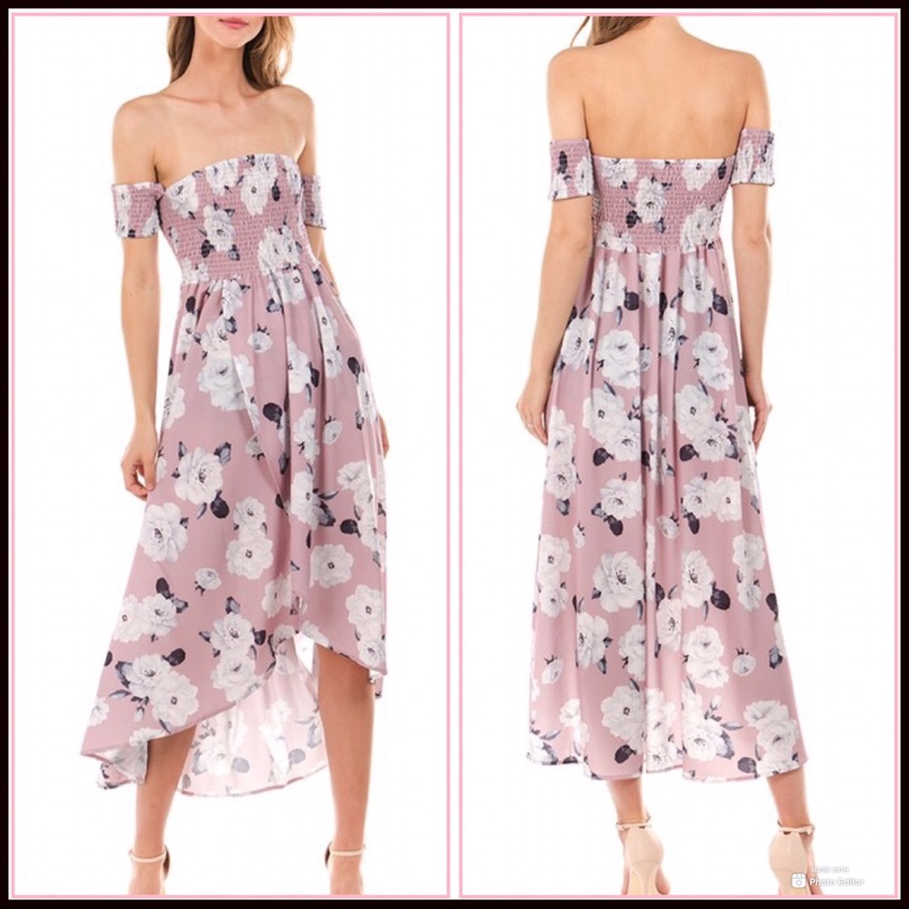 Smocked Strapless Dress